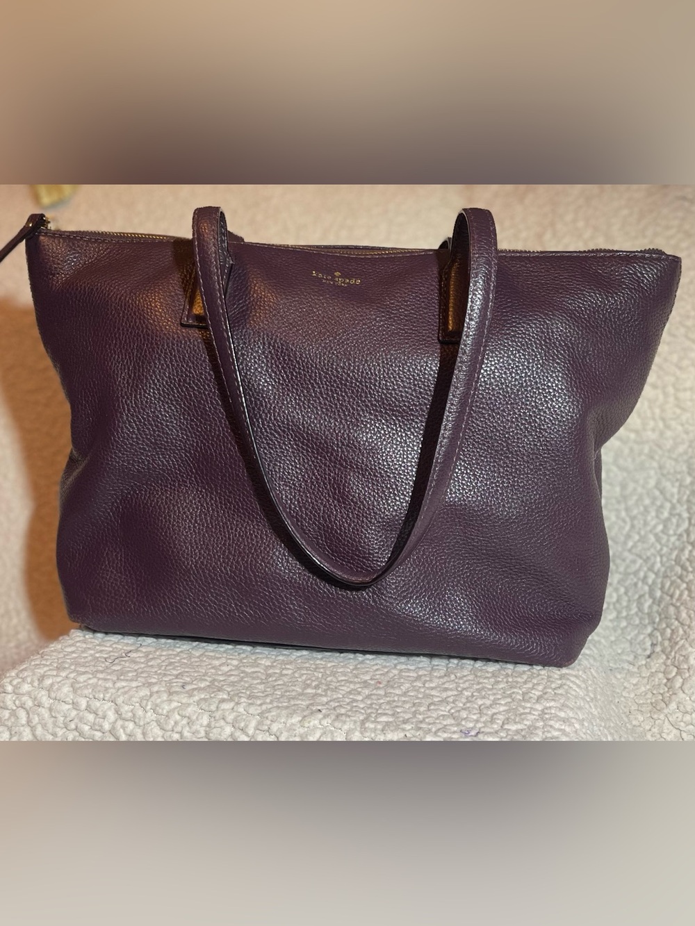 Kate Spade Burgundy Pebbled Leather